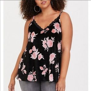 Torrid floral velvet tank top (size 1)